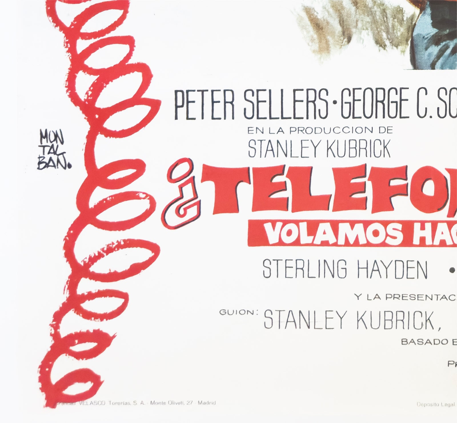 Dr Strangelove 1964 Spanish 1 Sheet Film Poster - detail