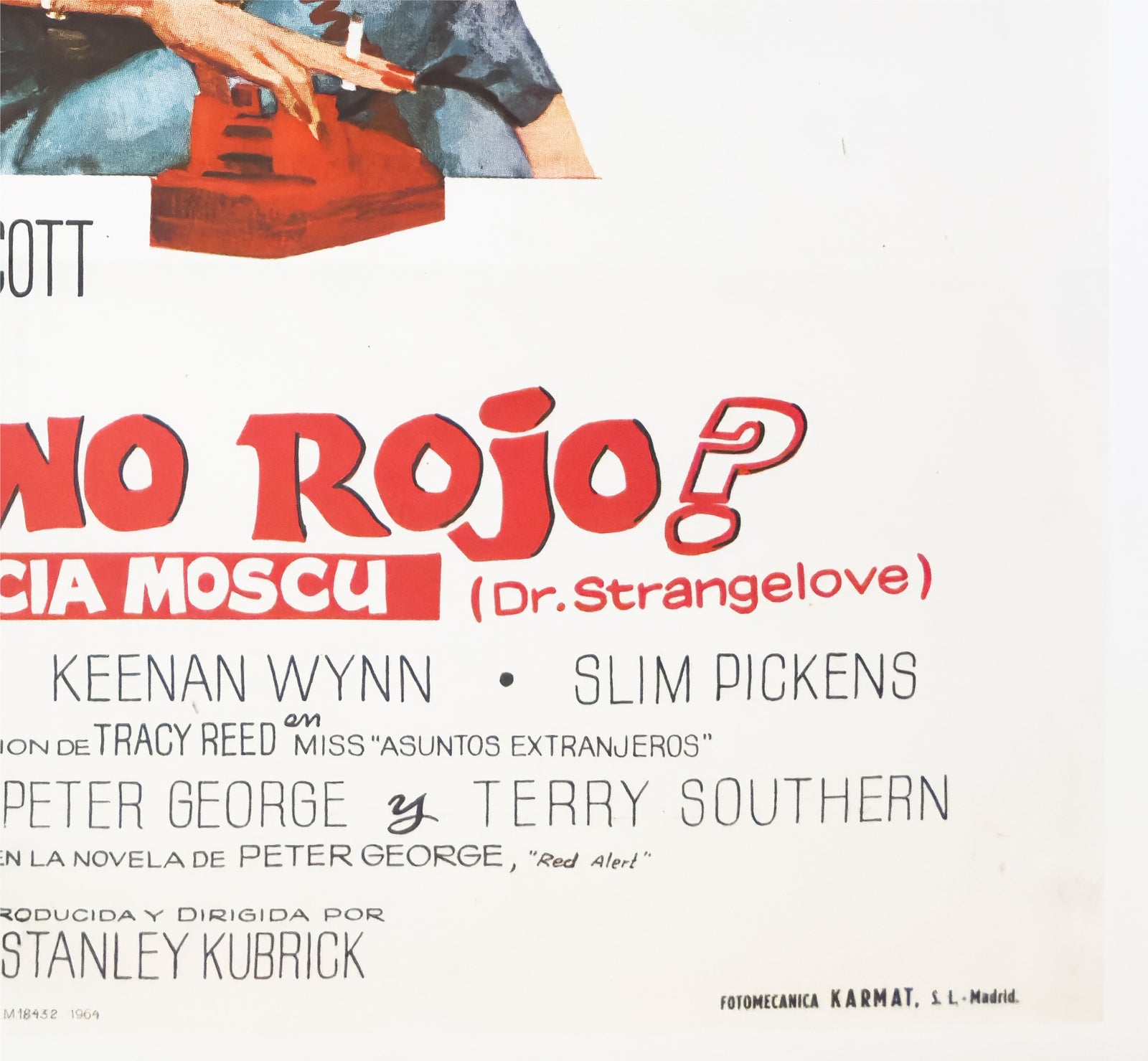 Dr Strangelove 1964 Spanish 1 Sheet Film Poster - detail
