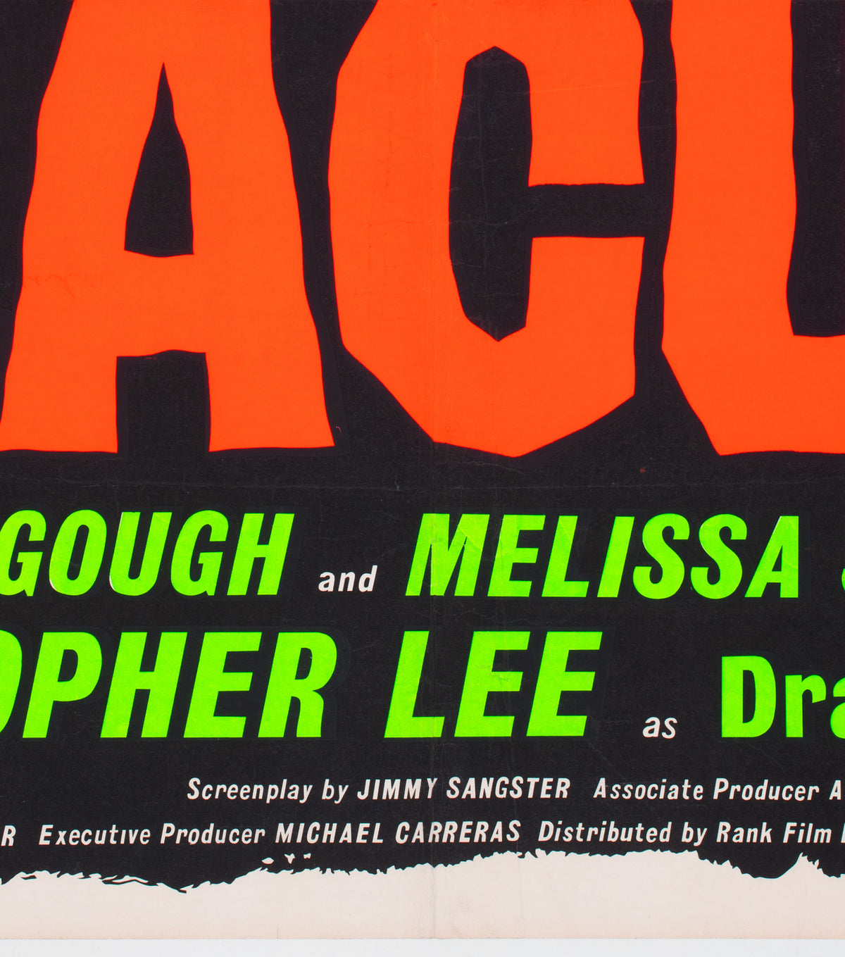 Dracula 1958 UK Quad Film Movie Poster - detail