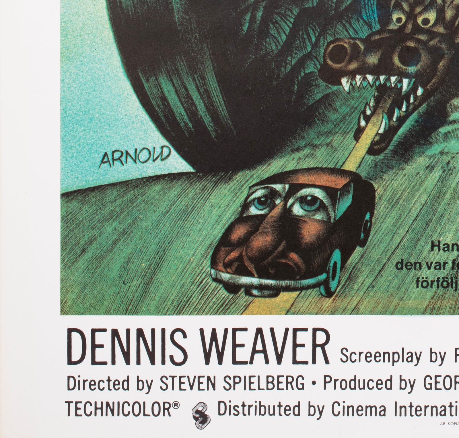 Duel 1973 Swedish Film Poster Hans Arnold - detail