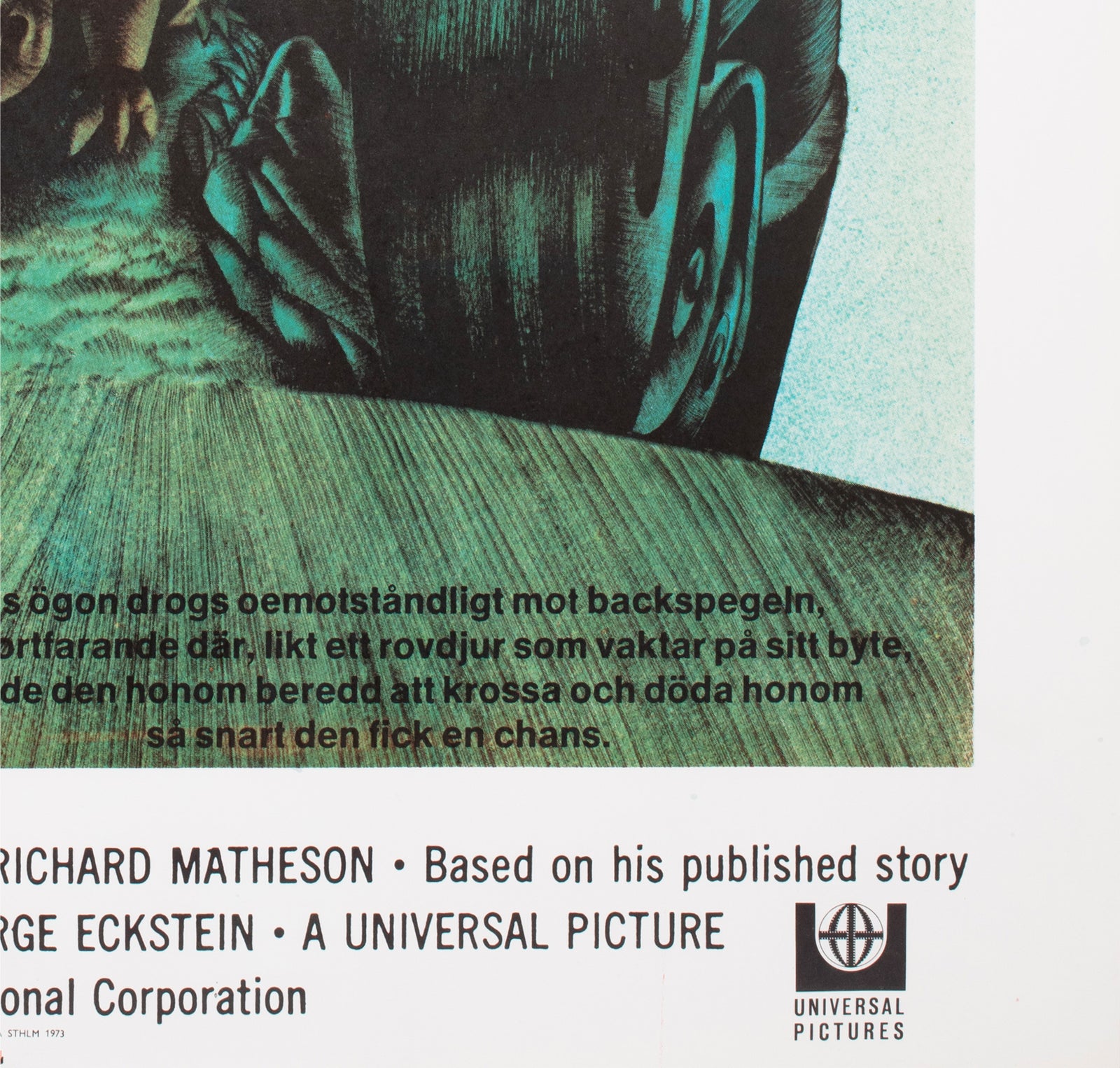 Duel 1973 Swedish Film Poster Hans Arnold - detail