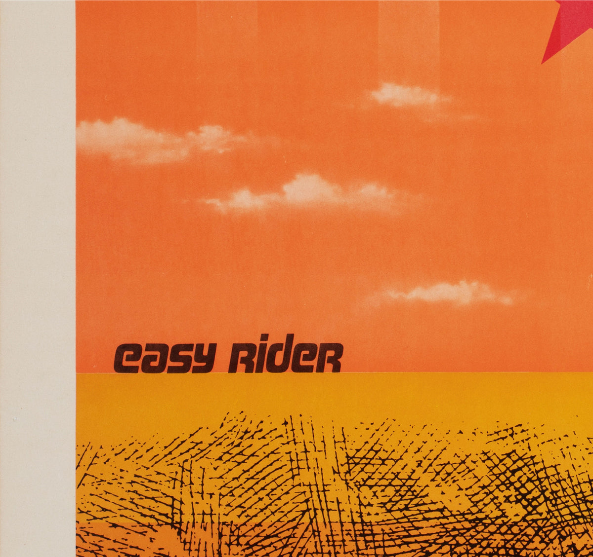 Easy Rider 1969 Japanese B2 Orange Style Film Movie Poster - detail