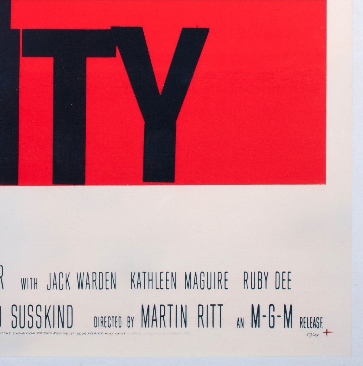 Edge of the City 1957 US 1 Sheet Film Poster Saul Bass - detail