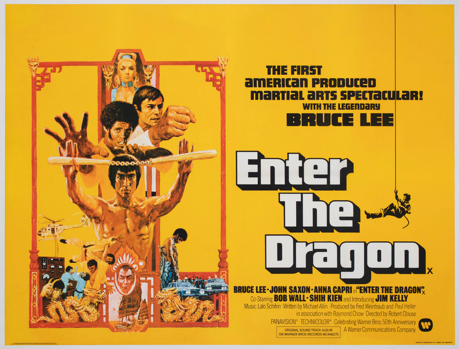 Enter the Dragon 1974 UK Quad Film Poster, Bruce Lee
