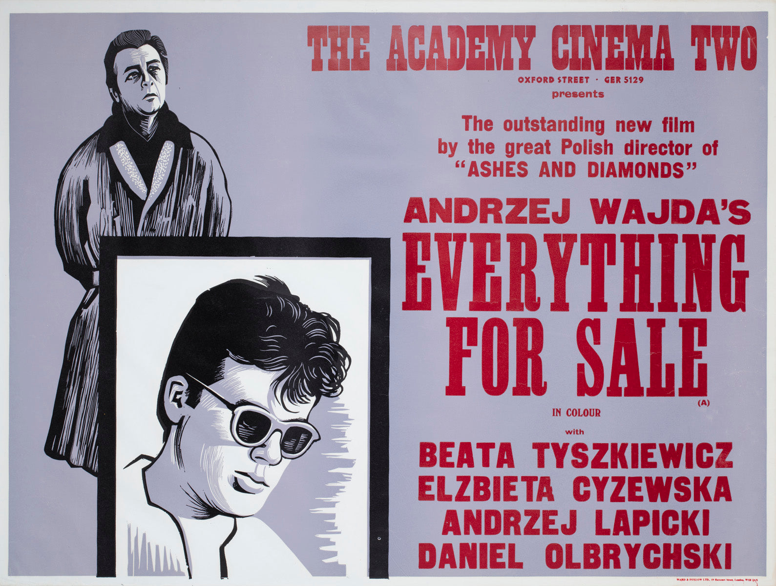 everything for sale 1969 uk quad academy cinema film movie poster peter strausfeld
