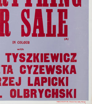 everything for sale 1969 uk quad academy cinema film movie poster peter strausfeld - detail