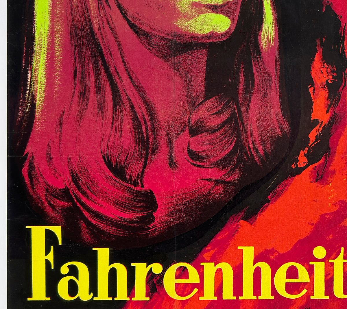 Fahrenheit 451 1967 French Grande Film Movie Poster, Guy Gerard Noel - detail