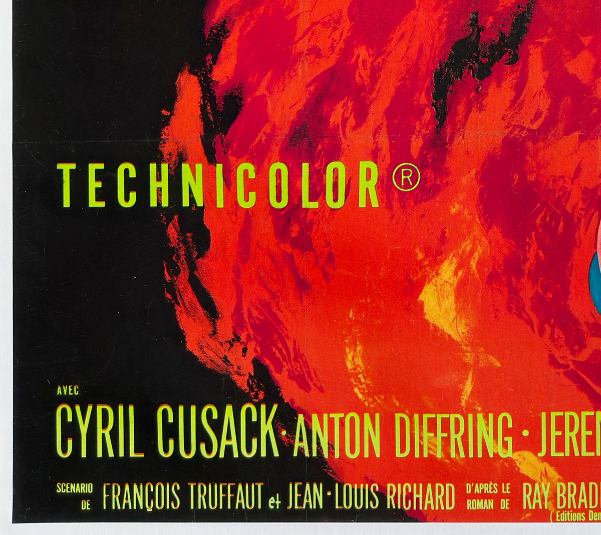 Fahrenheit 451 1967 French Grande Film Movie Poster, Guy Gerard Noel - detail