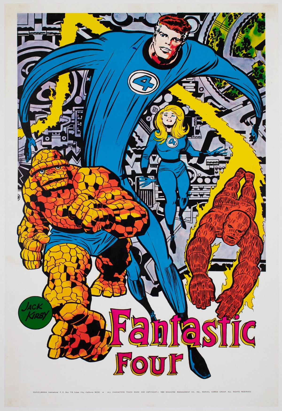 Fantastic Four 1970 Marvel Poster Jack Kirby
