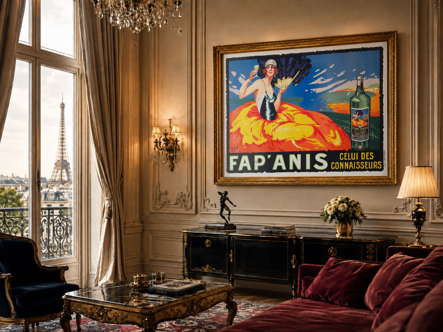 Fap Anis 1935 French Alcohol Advertising Poster Delval