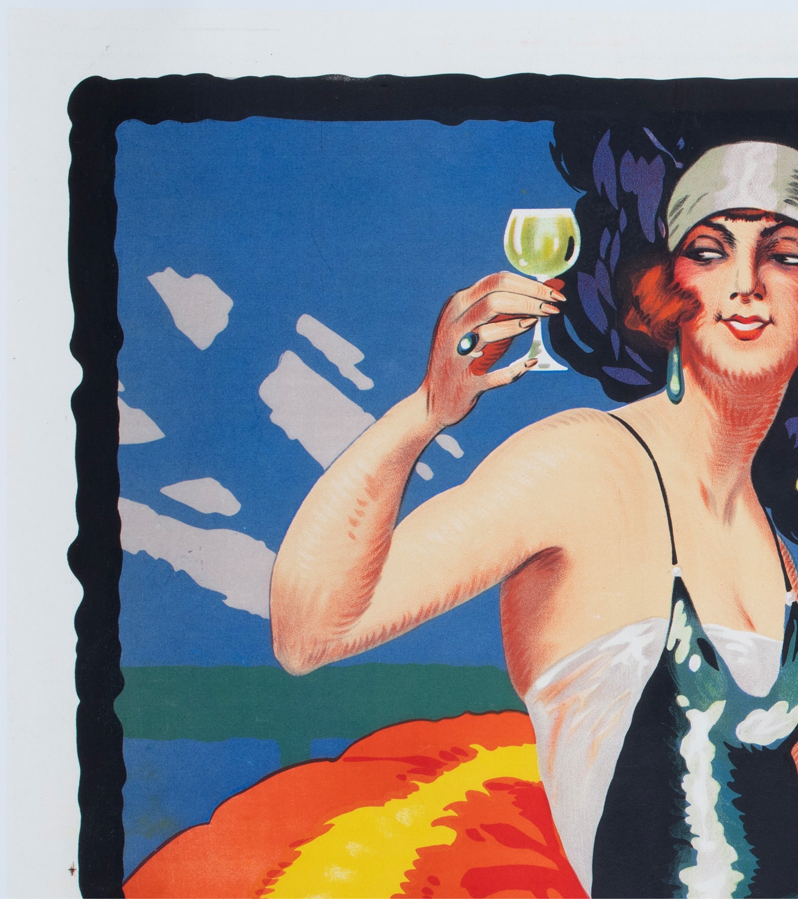 Fap Anis 1935 French Alcohol Advertising Poster Delval - detail