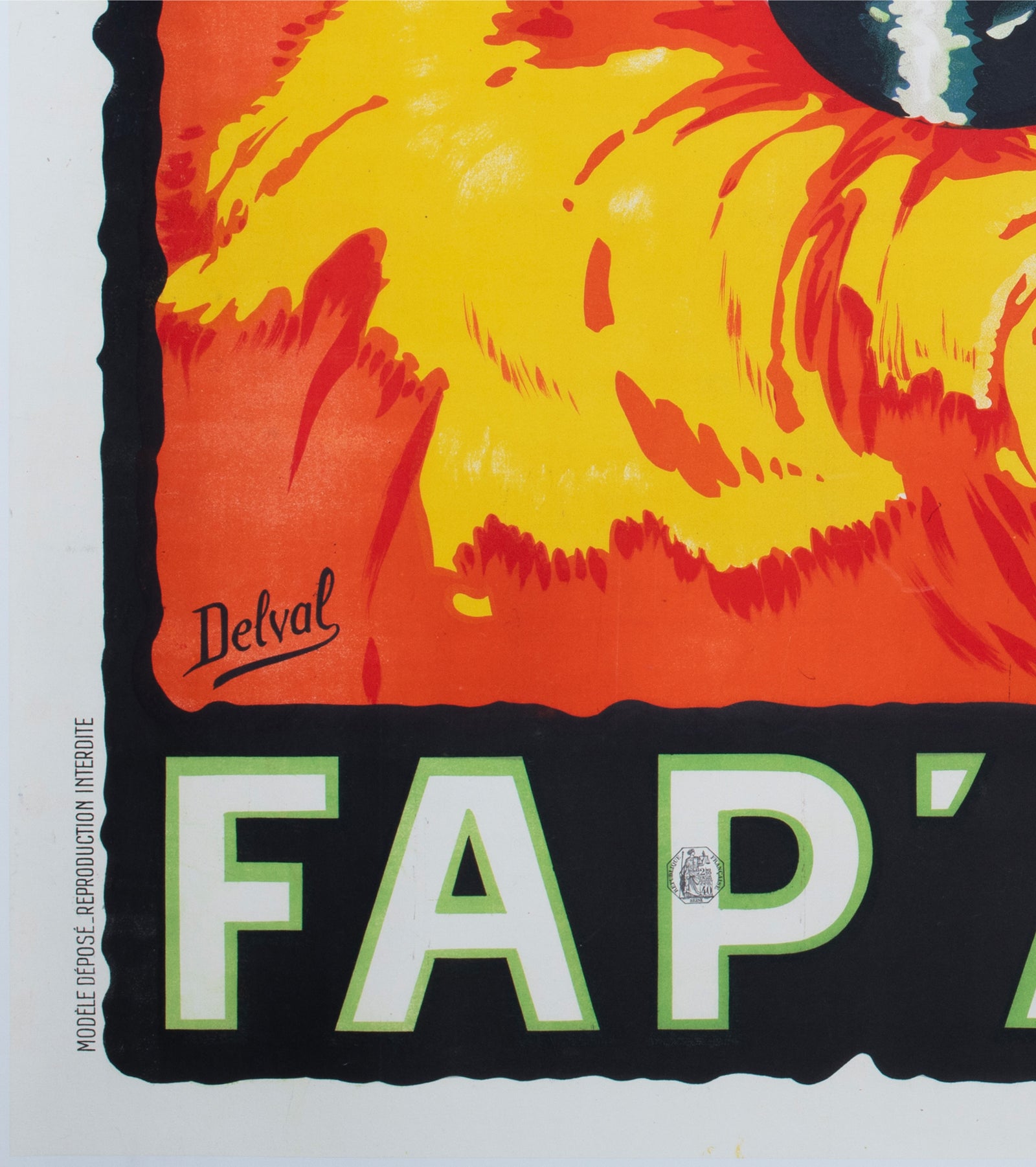 Fap Anis 1935 French Alcohol Advertising Poster Delval - detail