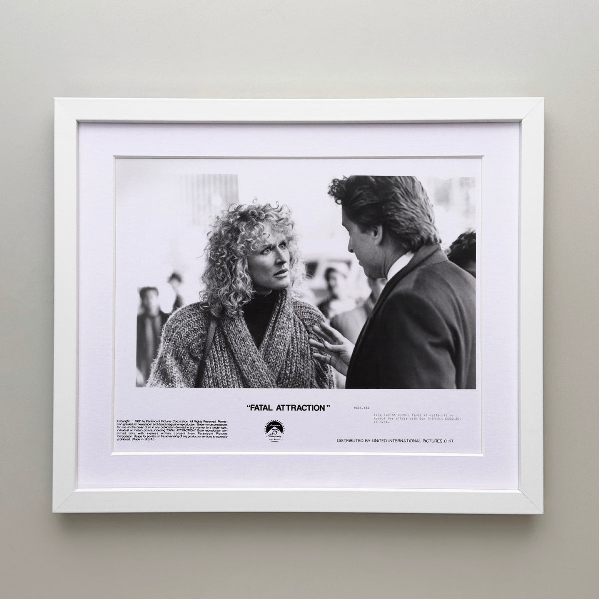 Fatal Attraction 1987 Publicity Film Movie Press Still Framed