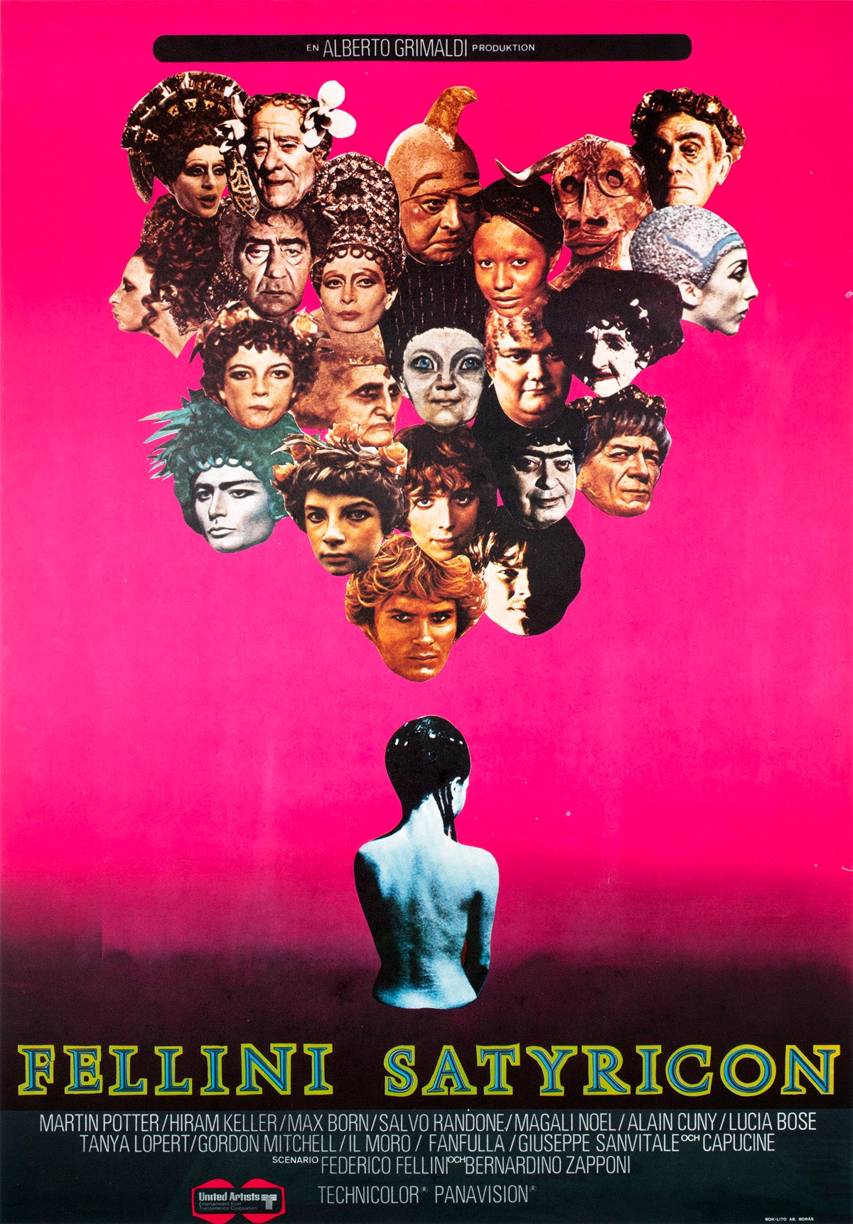Fellini Satyricon 1969 Swedish Film Poster