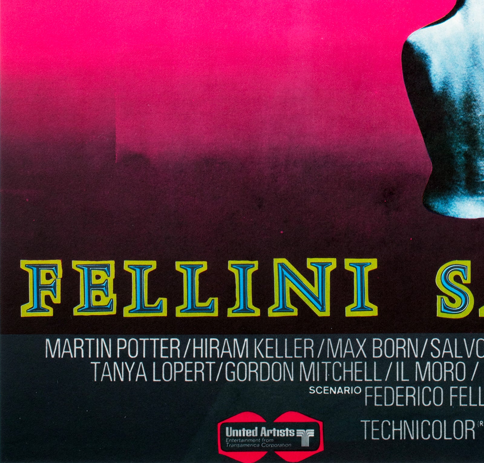 Fellini Satyricon 1969 Swedish Film Poster - detail