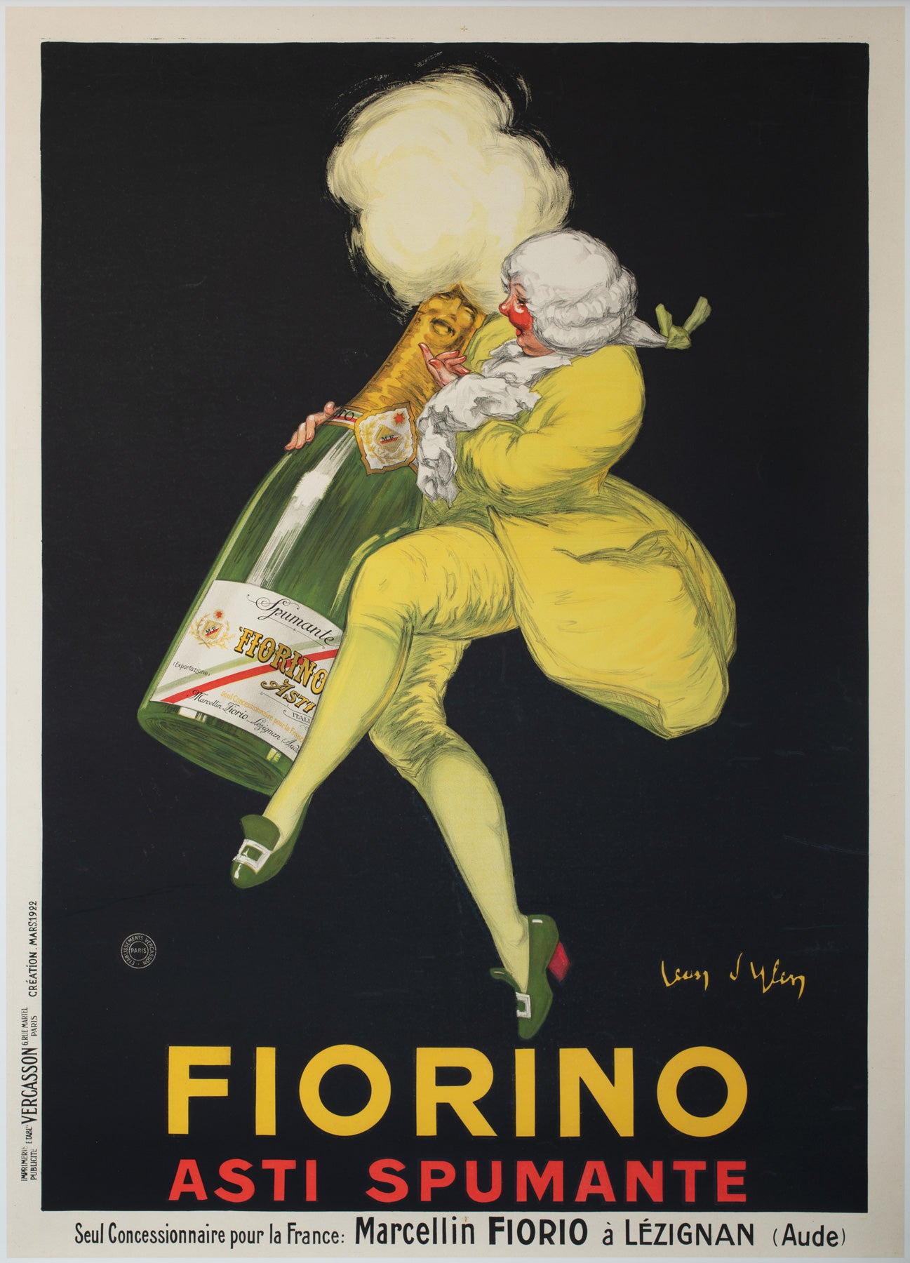 Fiorino 1922 Asti Spumante French Beverage Advertising Poster, Jean Dylen
