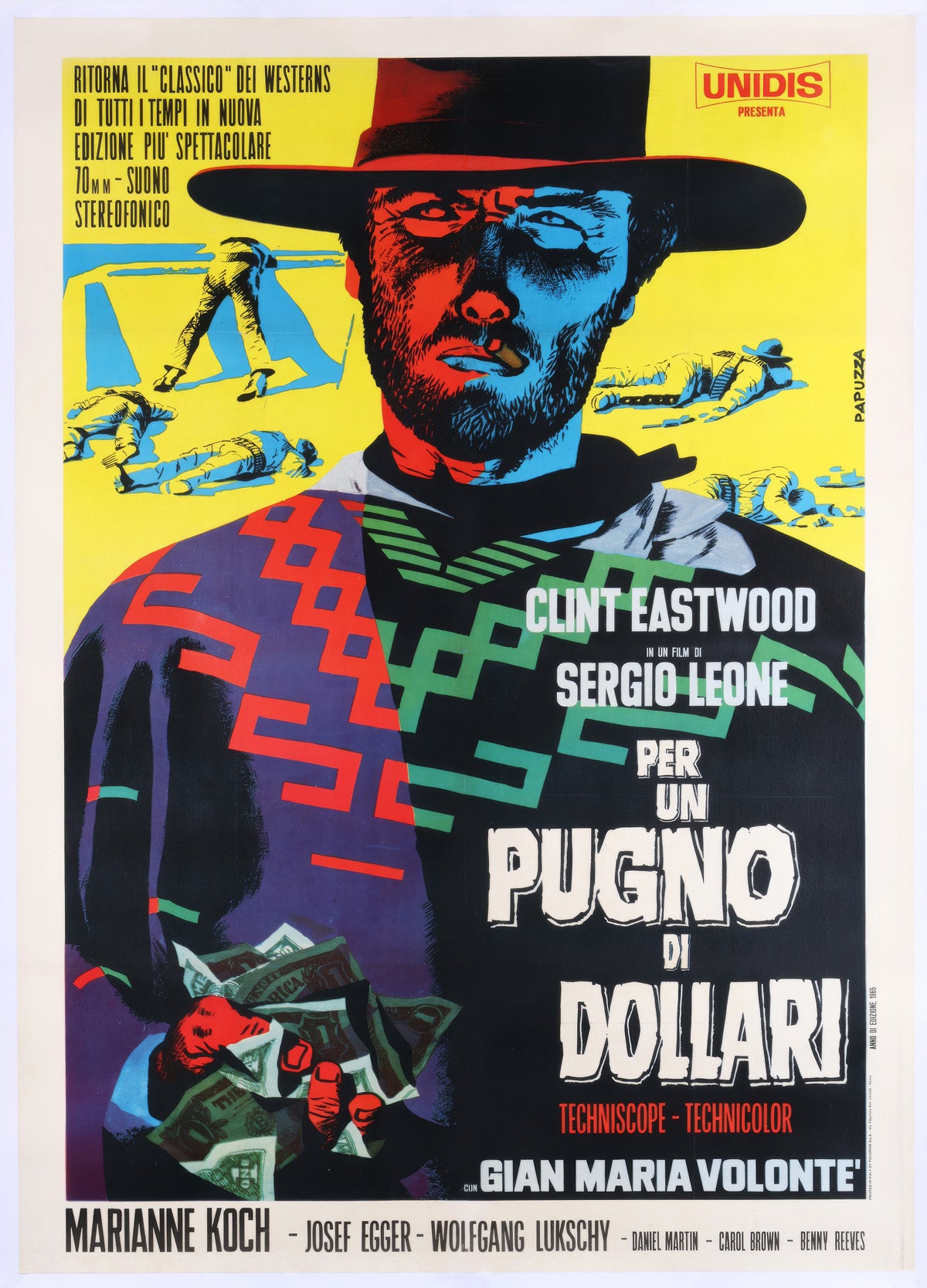 Fistful of Dollars R1968 Italian 2 Foglio Film Poster Michelangelo Papuzza