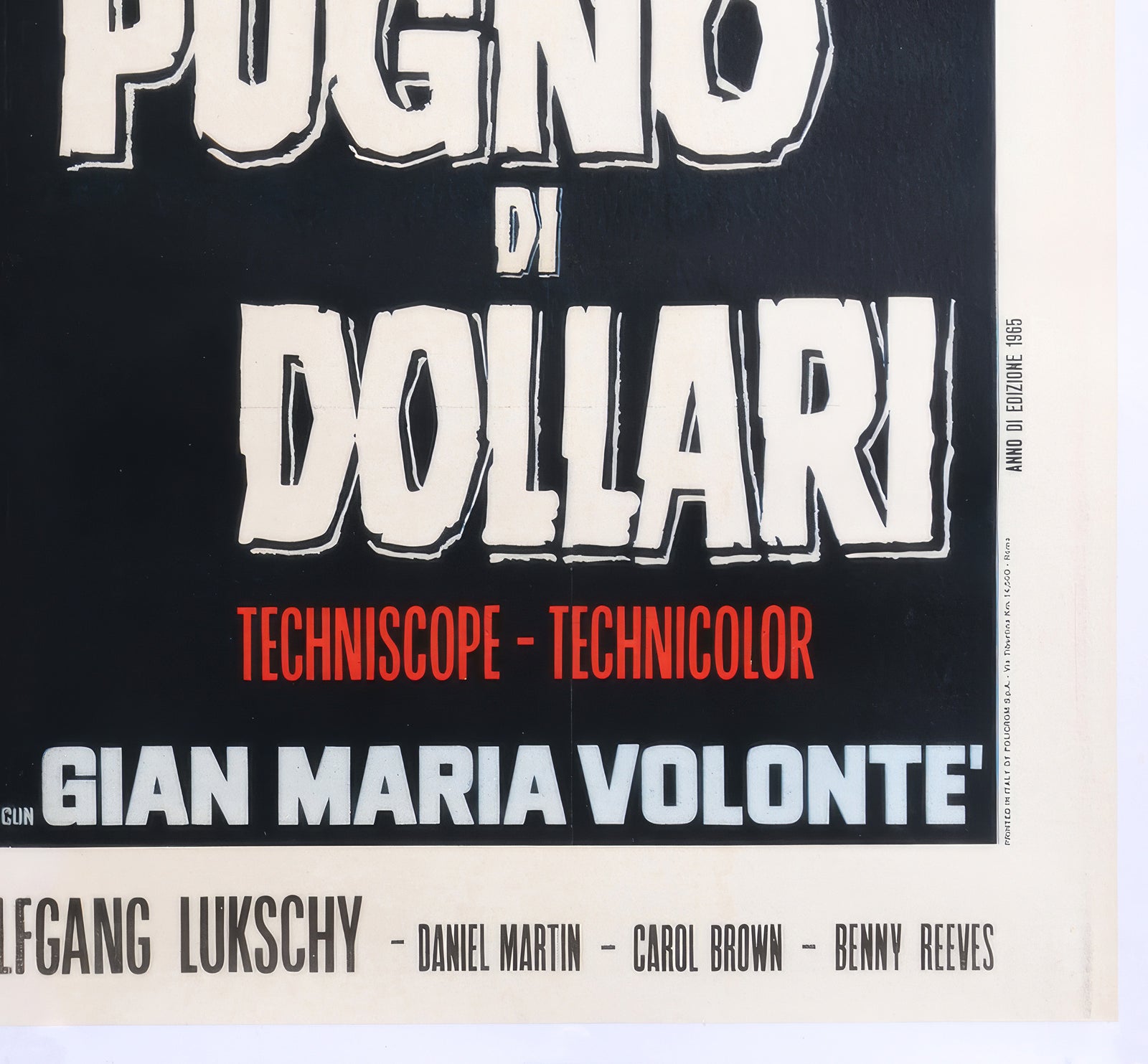 Fistful of Dollars R1968 Italian 2 Foglio Film Poster Michelangelo Papuzza - detail
