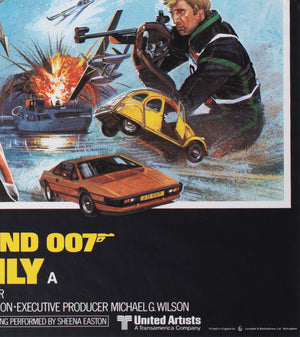 for your eyes only quad 1981 uk quad film movie poster brian bysouth - detail