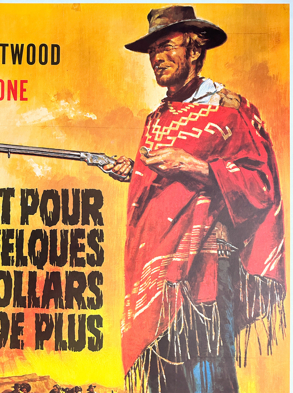 For a Few Dollars More 1966 French Grande Film Movie Poster, Jean Mascii - detail