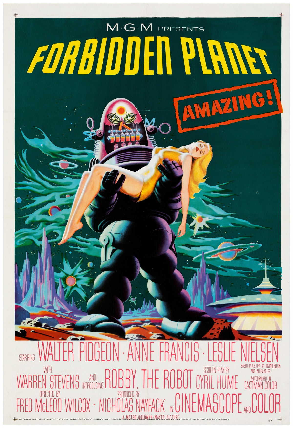 Forbidden Planet 1956 US 1 Sheet Film Poster