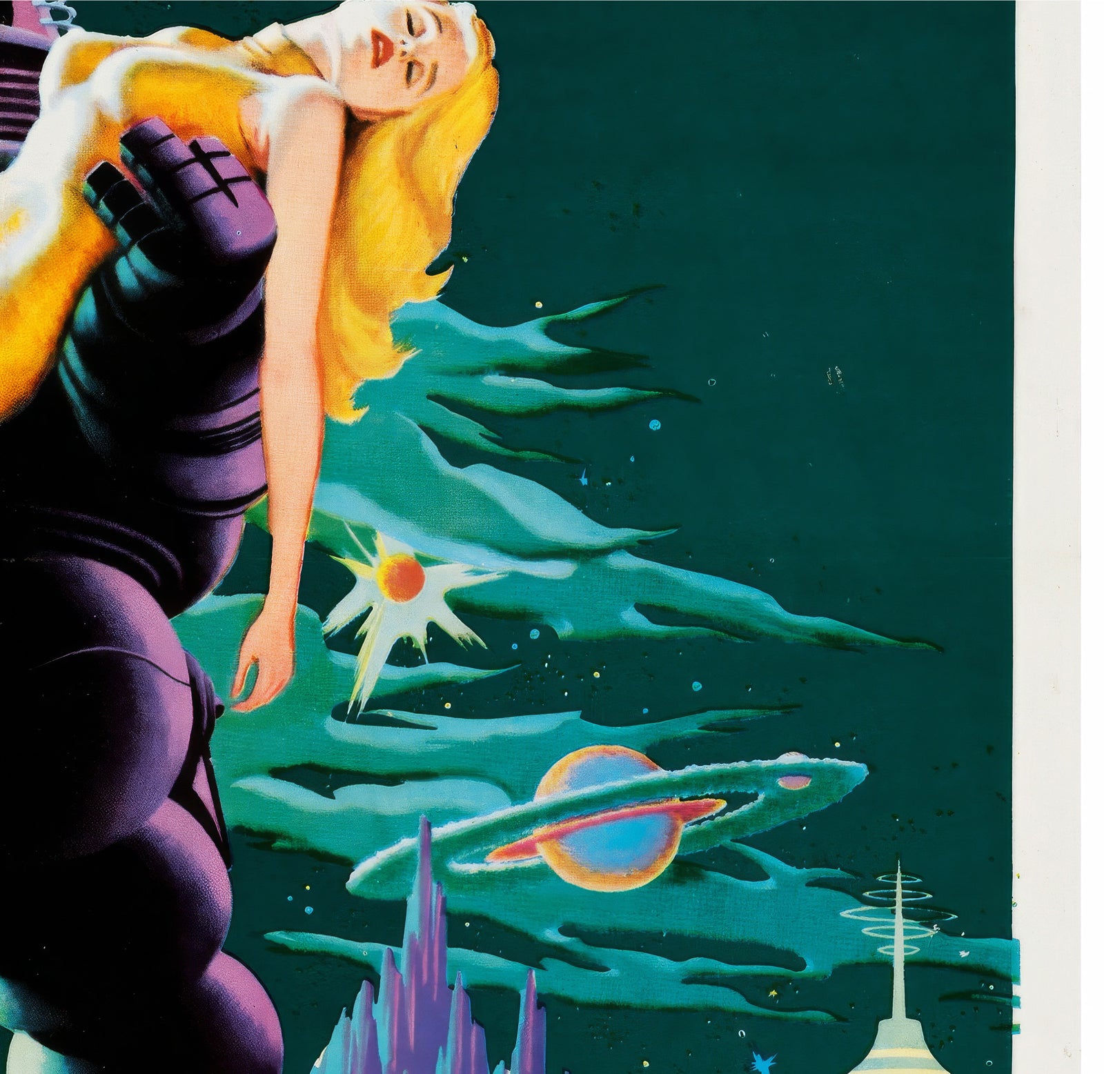 Forbidden Planet 1956 US 1 Sheet Film Poster - detail