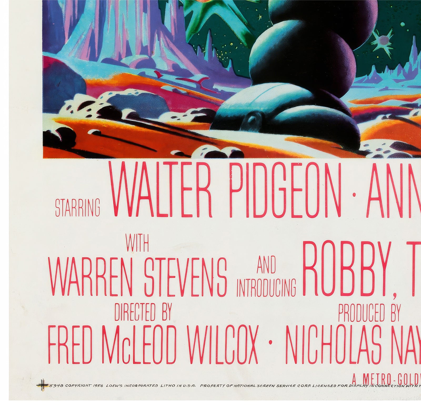 Forbidden Planet 1956 US 1 Sheet Film Poster - detail
