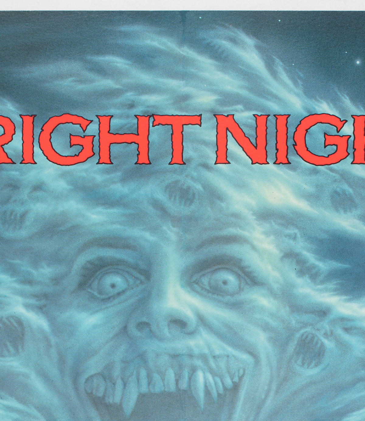 Fright Night 1985 UK Quad Film Movie Poster, Peter Mueller - detail