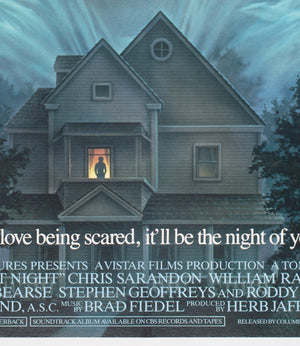 Fright Night 1985 UK Quad Film Movie Poster, Peter Mueller - detail