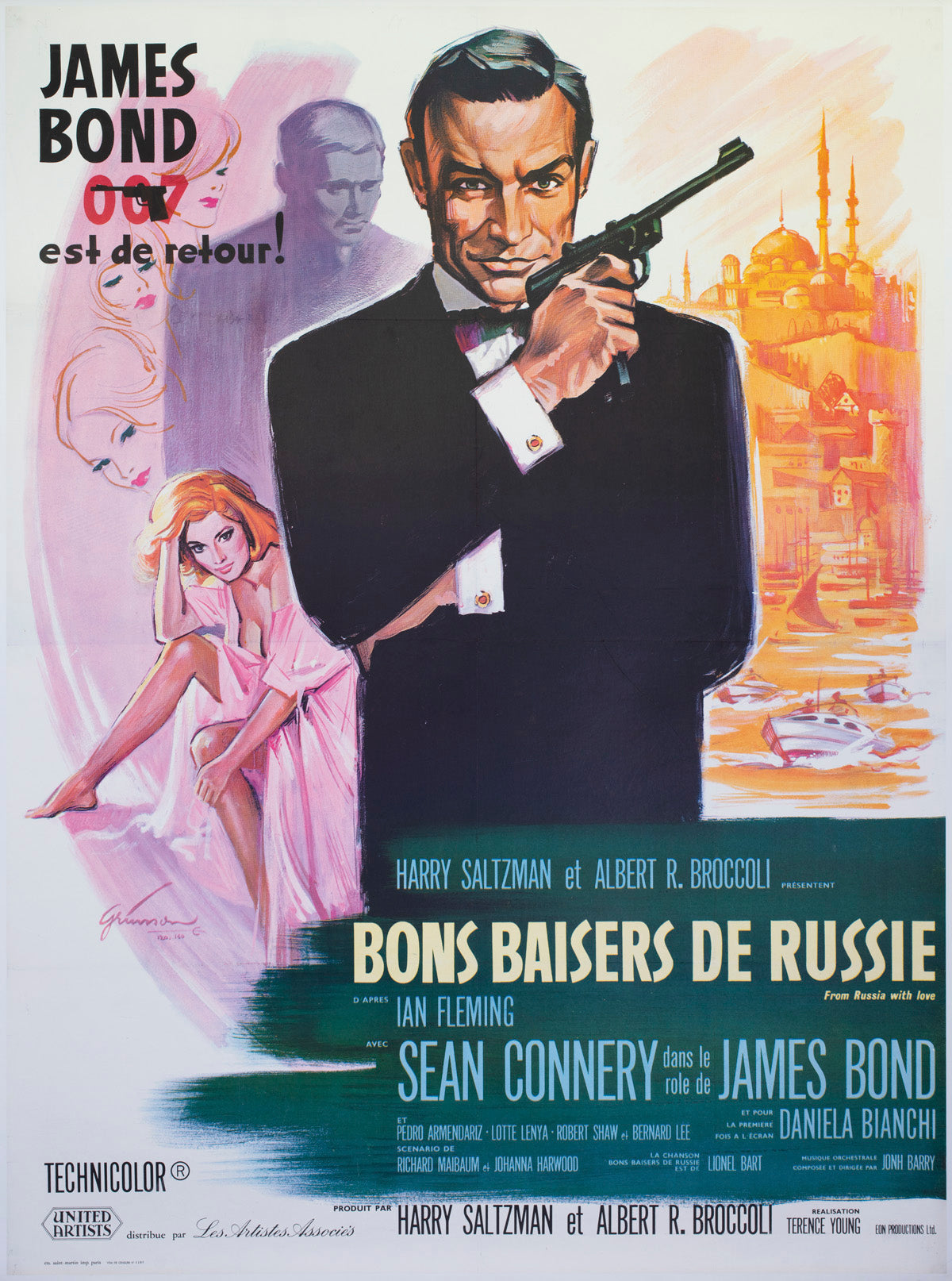 From Russia With Love 1964 French Grande Film Movie Poster, Boris Grinsson
