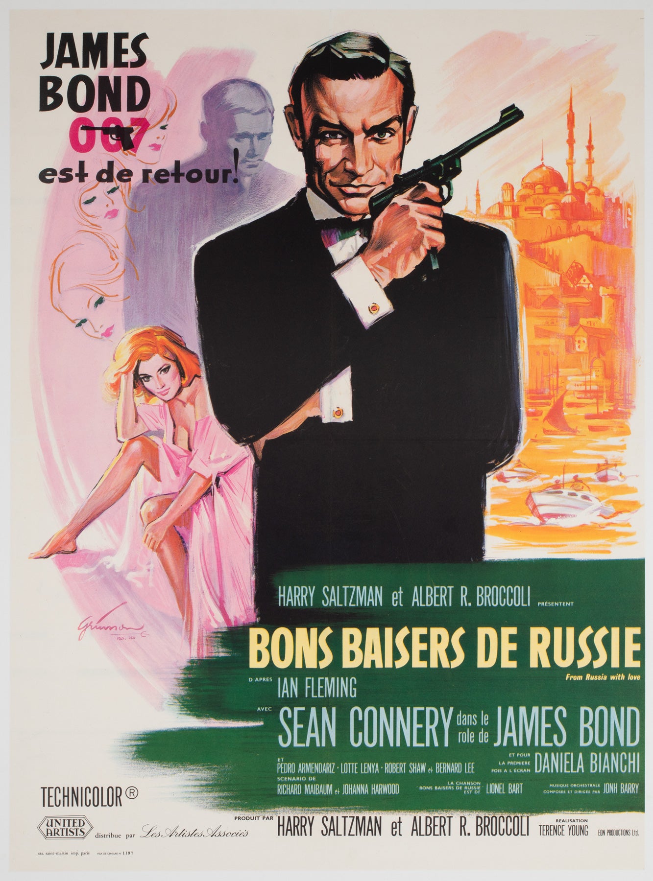 From Russia With Love 1964 French Moyenne Film Poster, Boris Grinsson