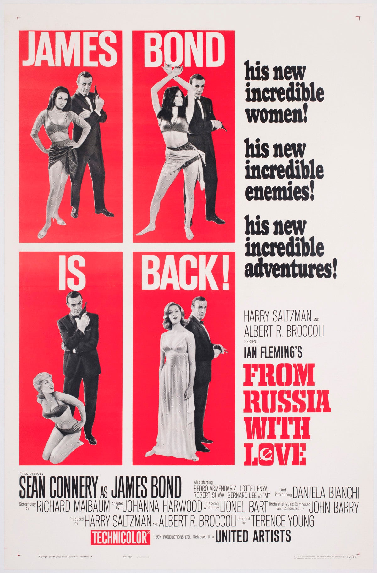 From Russia With Love 1964 US 1 Sheet Style B Film Movie Poster
