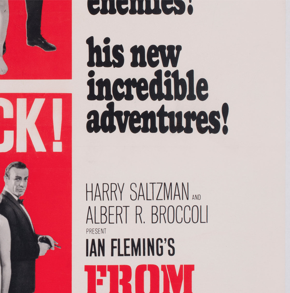 From Russia With Love 1964 US 1 Sheet Style B Film Movie Poster - detail