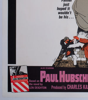 Funeral in Berlin 1966 UK Quad Film Movie Poster, John Burningham - detail