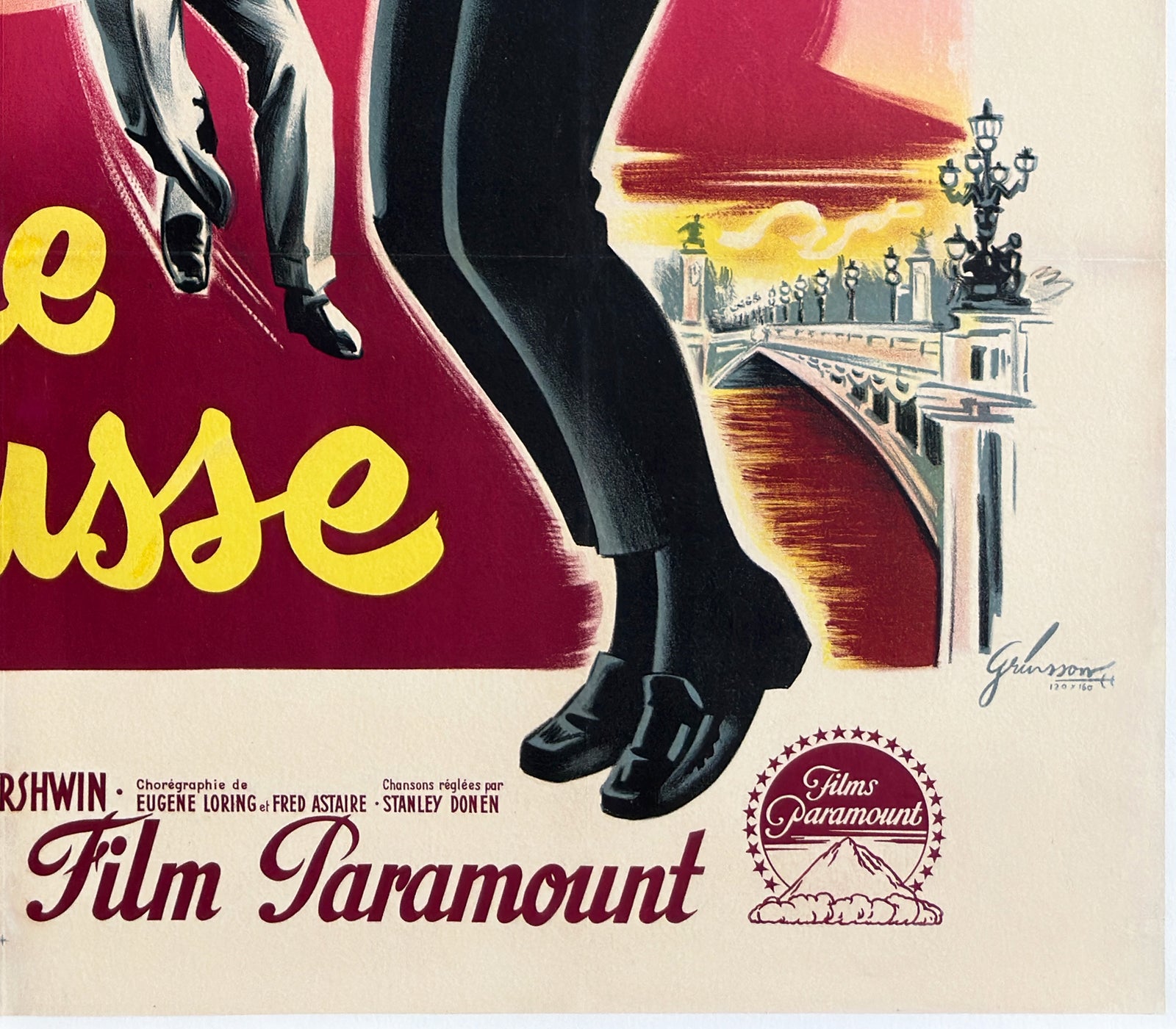 Funny Face 1957 French Grande Film Poster, Boris Grinsson