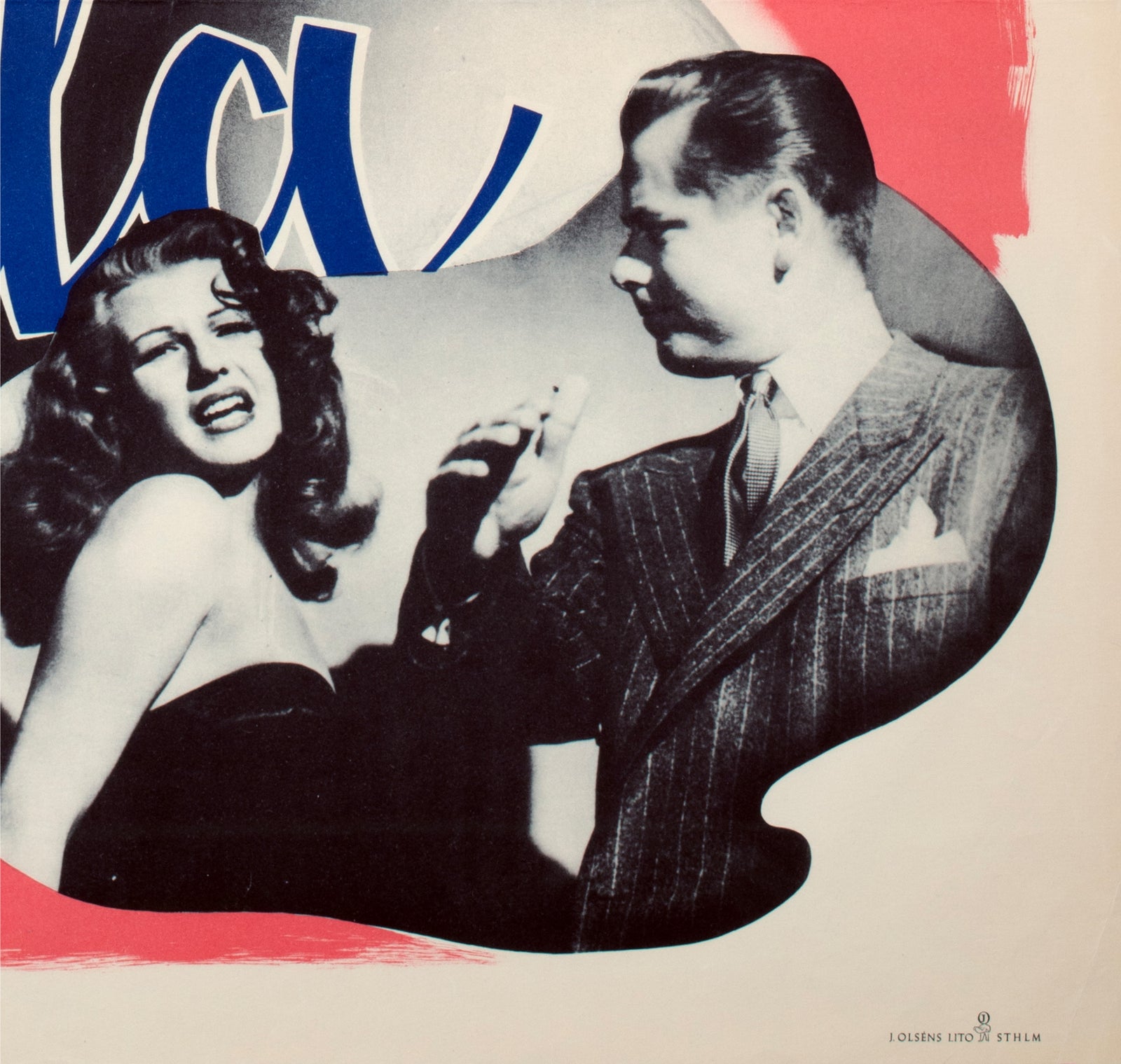 Gilda 1946 Swedish Film Poster Eric Rohman - detail