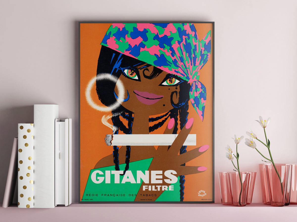 Gitanes c1960 French Cigarette Advertising Poster, Lefor Openo