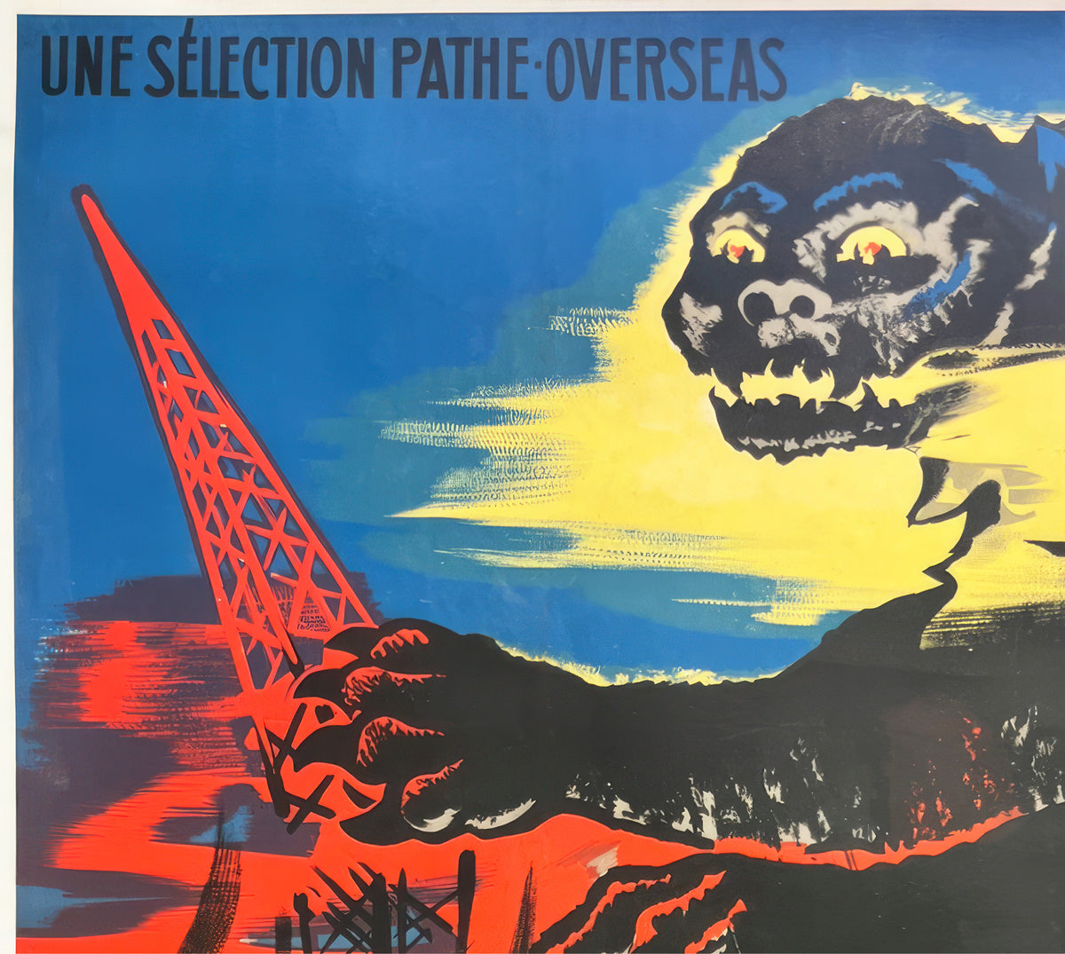Godzilla 1957 French Grande Film Poster - detail