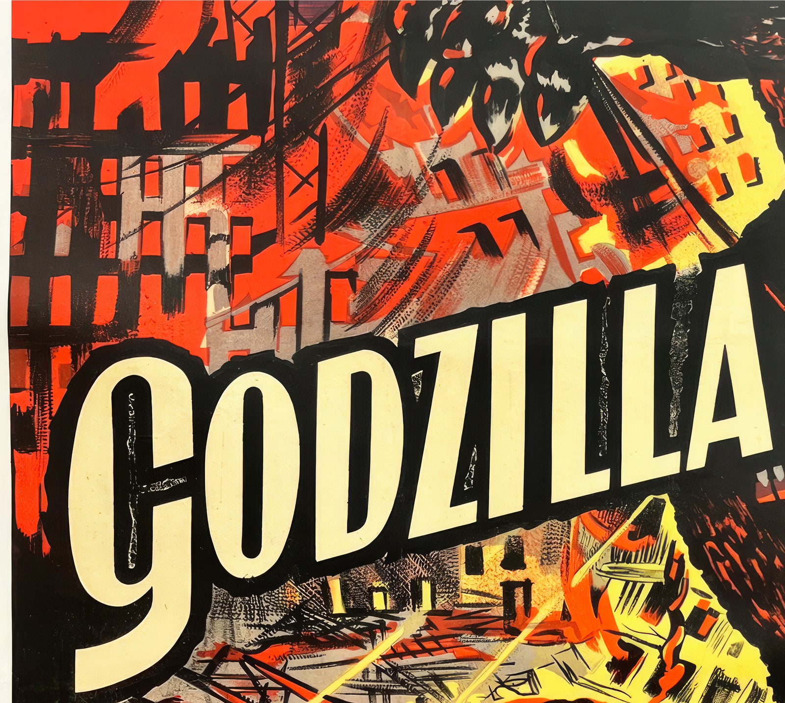 Godzilla 1957 French Grande Film Poster - detail