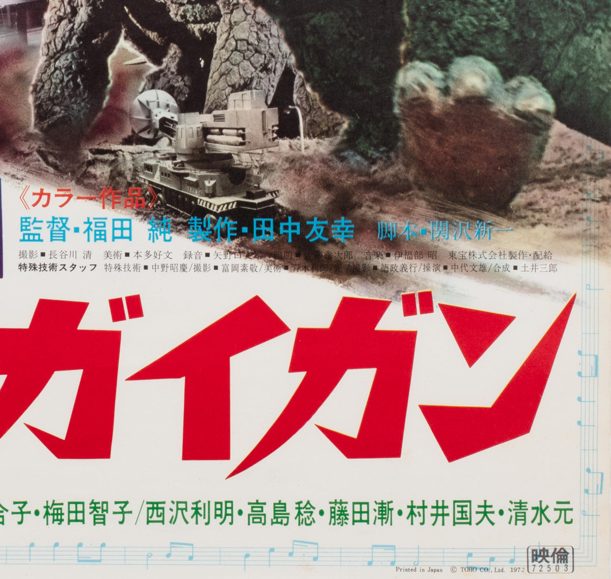 Godzilla vs Gigan 1972 Japanese B2 Film Movie Poster - detail