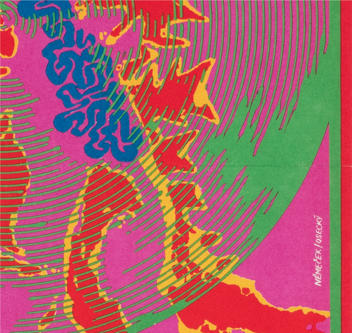 Godzilla vs Monster Zero 1971 Czech A3 Film Movie Poster, Miroslav Nemecek - detail