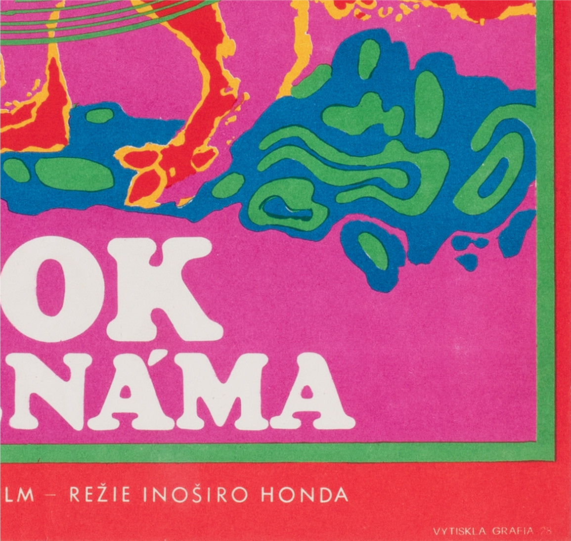 Godzilla vs Monster Zero 1971 Czech A3 Film Movie Poster, Miroslav Nemecek - detail