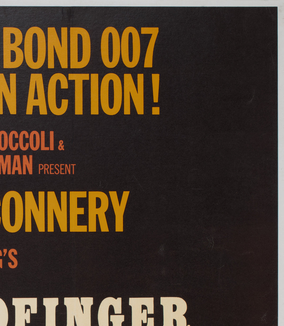 Goldfinger 1964 UK Quad Style B Film Movie Poster, Robert Brownjohn James Bond - detail