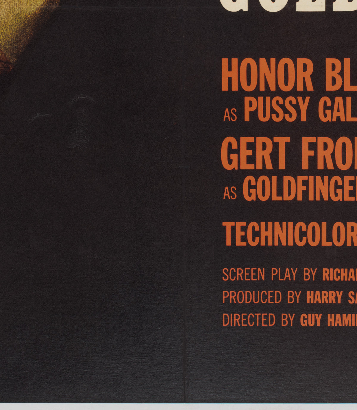 Goldfinger 1964 UK Quad Style B Film Movie Poster, Robert Brownjohn James Bond - detail