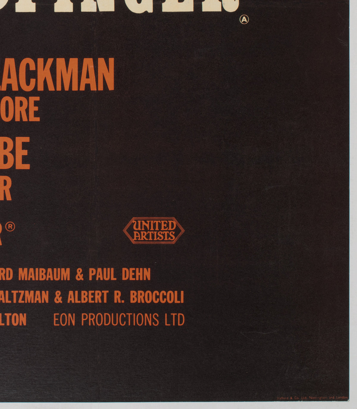 Goldfinger 1964 UK Quad Style B Film Movie Poster, Robert Brownjohn James Bond - detail