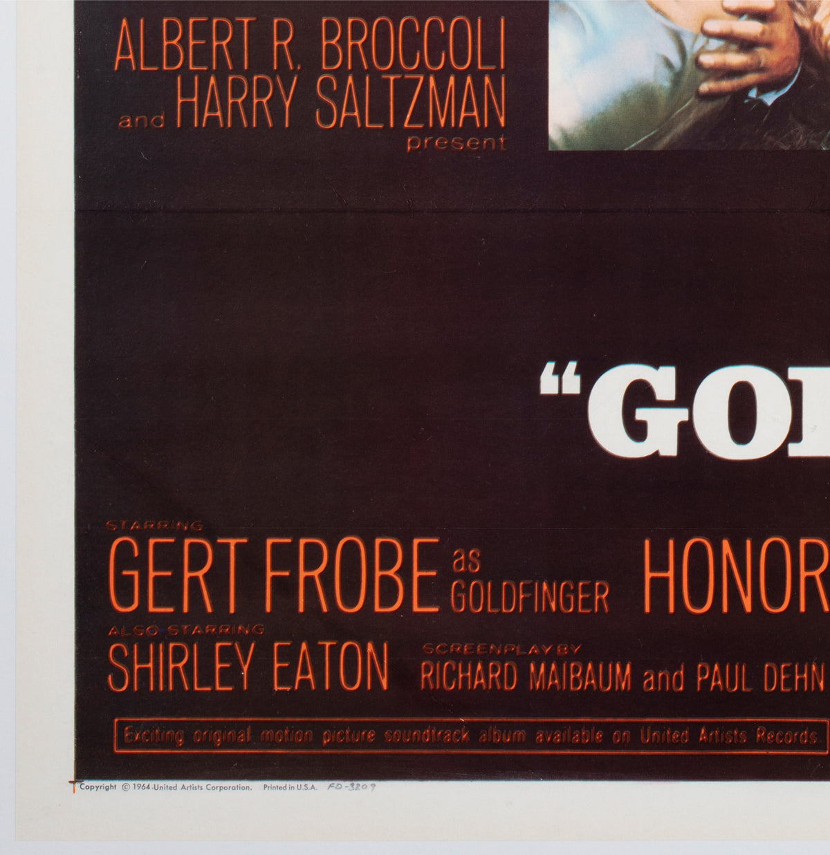 Goldfinger 1964 US 1 Sheet Film Poster - detail