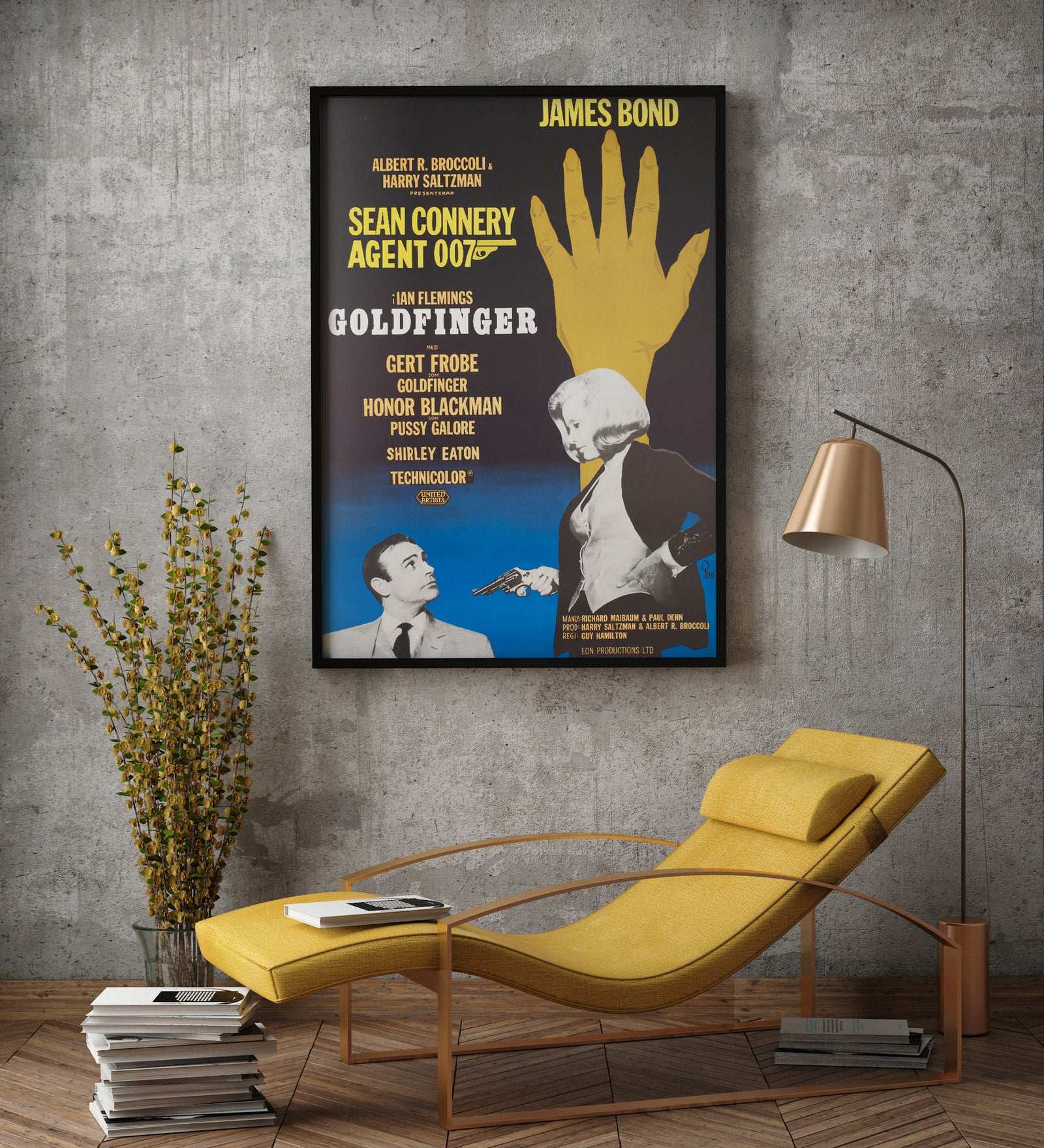Goldfinger R1967 Swedish 1 Sheet Film Poster Gosta Aberg