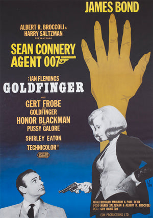 Goldfinger R1967 Swedish 1 Sheet Film Poster Gosta Aberg