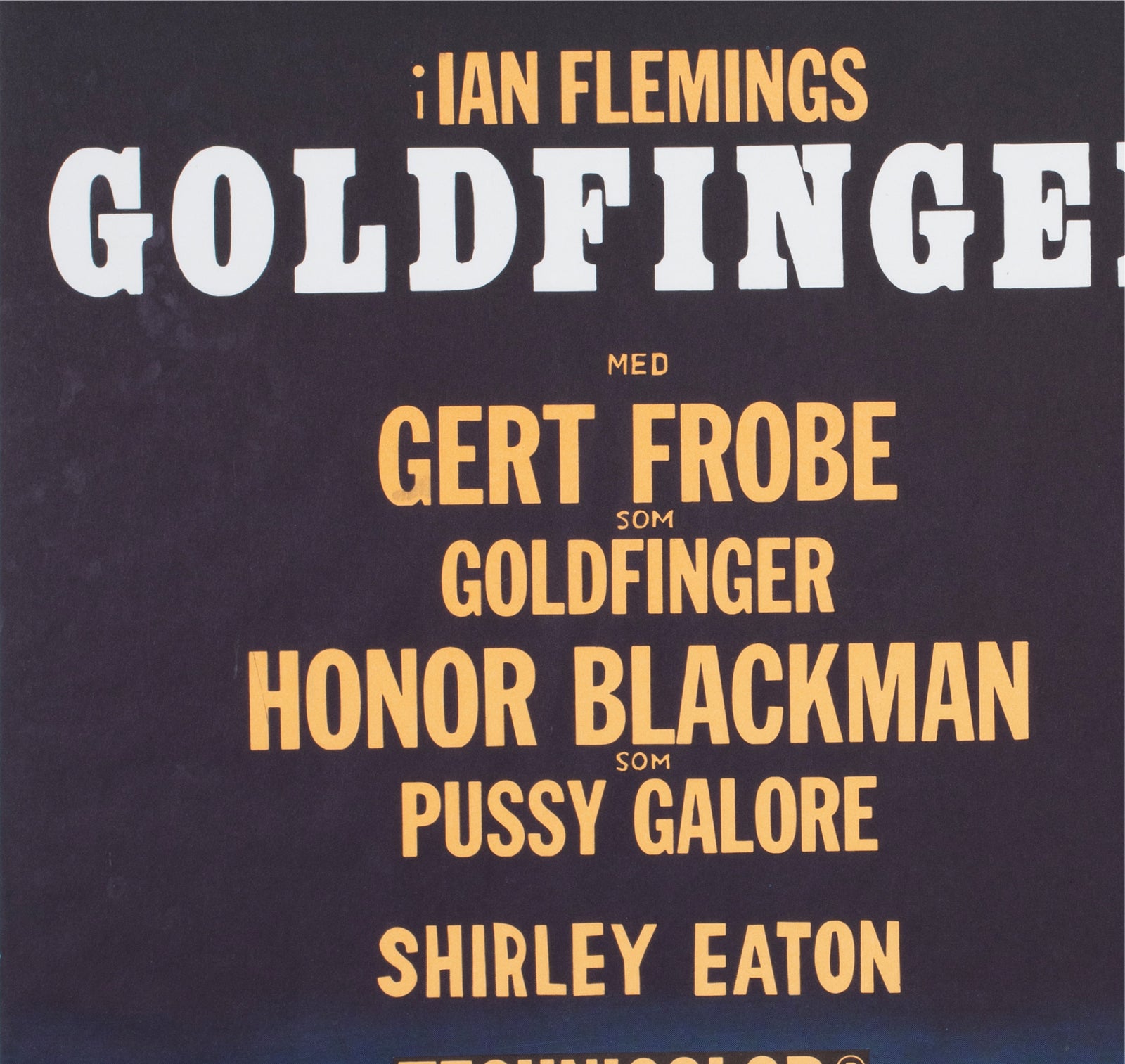 Goldfinger R1967 Swedish 1 Sheet Film Poster Gosta Aberg - detail