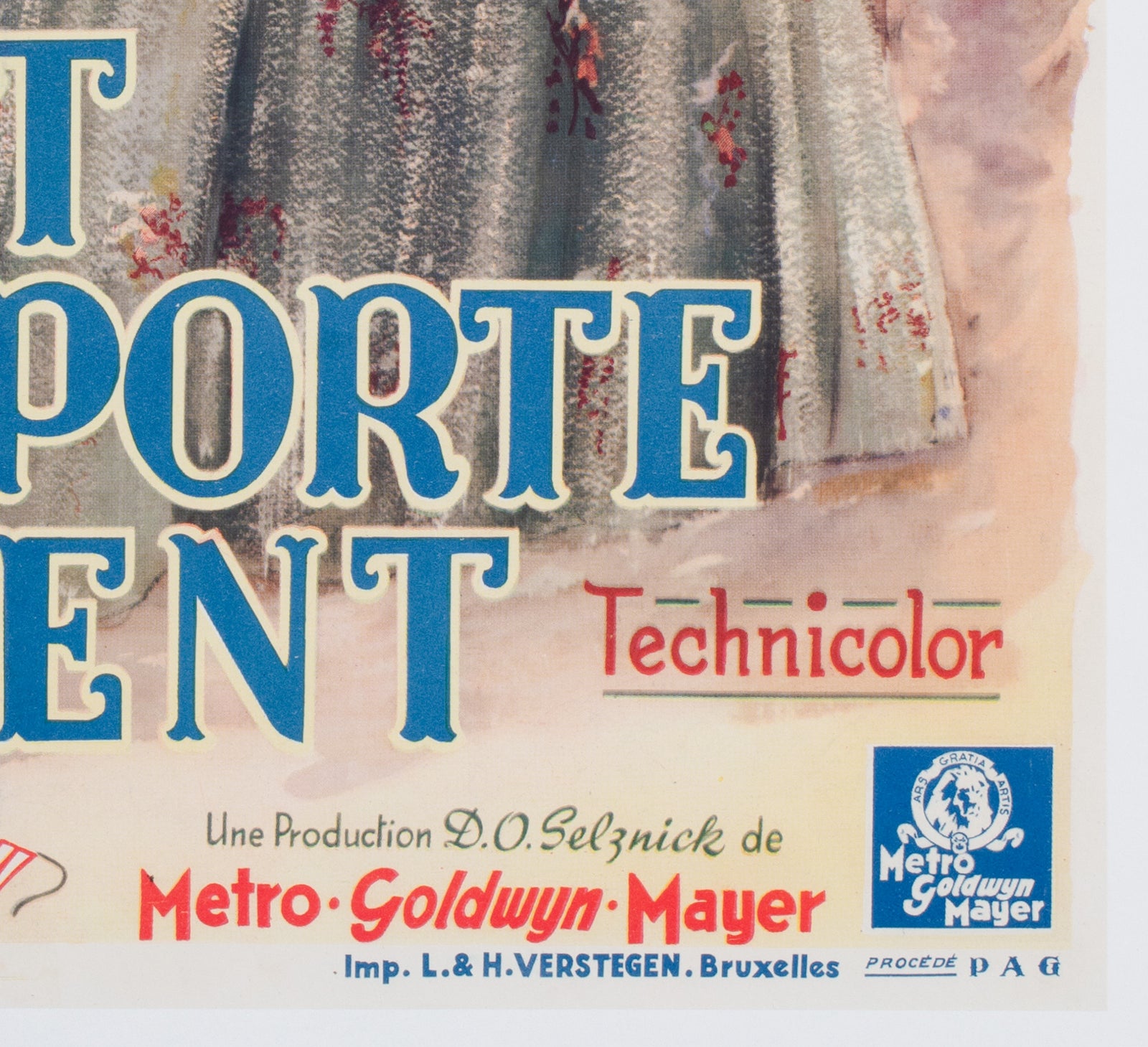 Gone with the Wind 1949 Belgian Film Poster - detail 